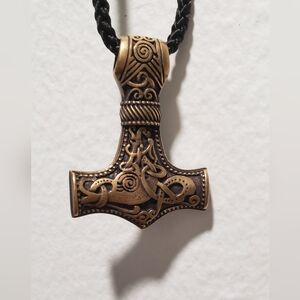 Solid Bronze Nordic Viking 'MJOLNIR' Pendant 'Thor's Hammer'